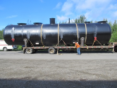 Large piece of equipment on trailer