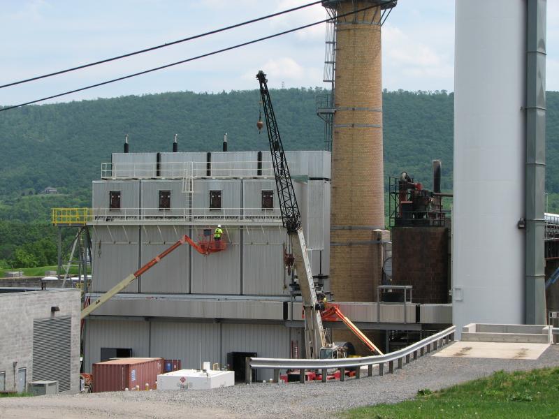 Industrial air pollution control system being built